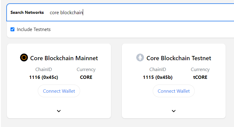 chainlist-testnet-connect-metmask