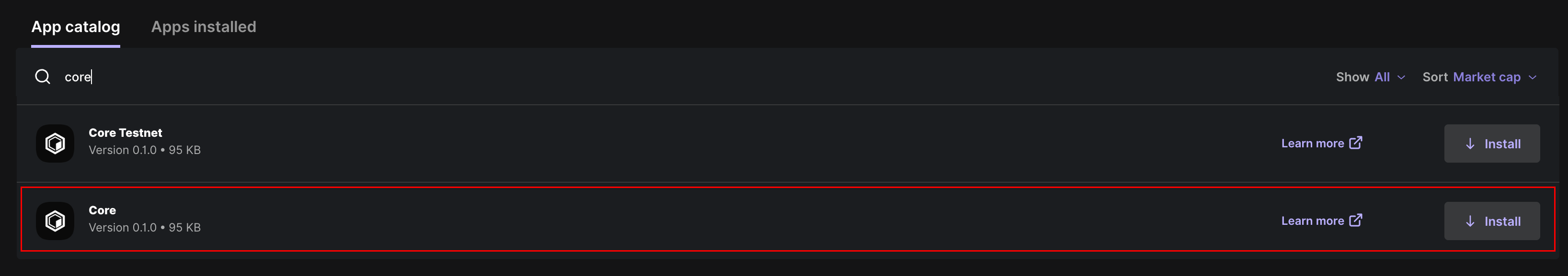 install-coredao-app-on-ledger